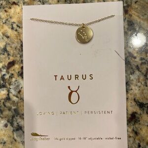 Zodiac Taurus 14k gold dipped 16-18 inch necklace new